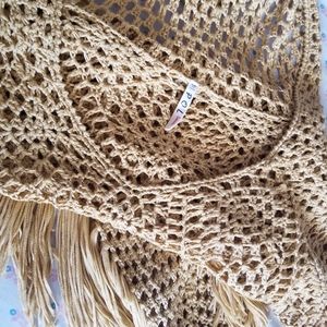 Macrame poncho with hood